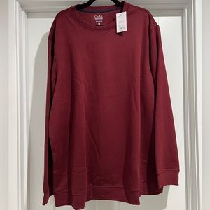 NWT Mens Croft & Barrow Burgundy Sweatshirt